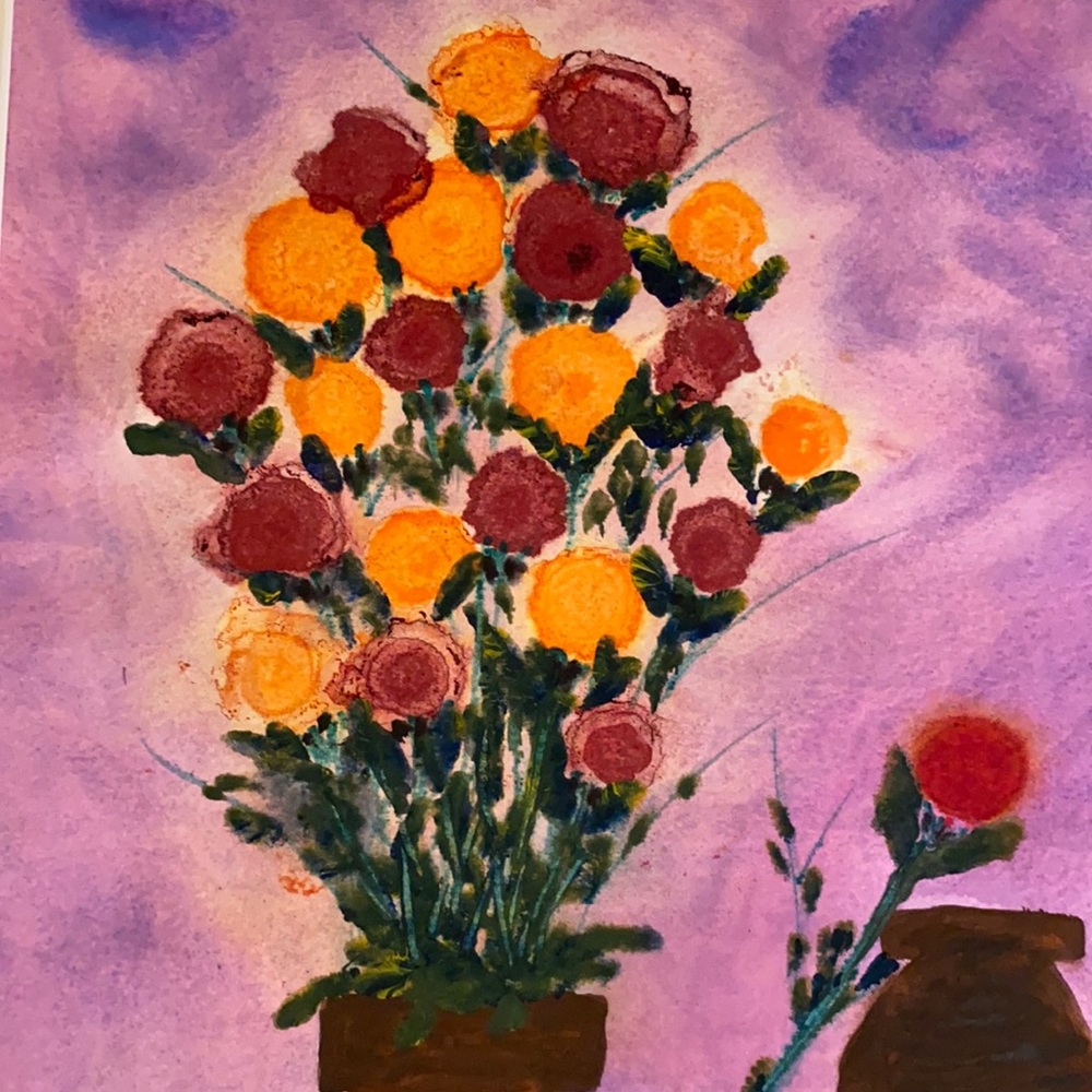 Original Watercolor 16x20 Blooming Beets